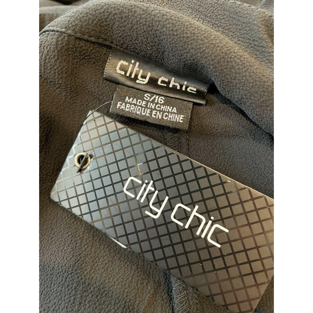 City Chic Black Crepe Dress Pants Wide Leg 16 NWT - Picture 4 of 5